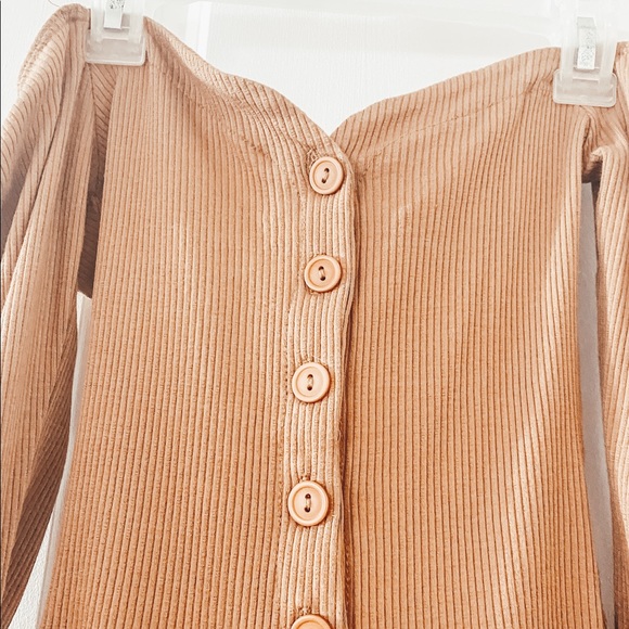 Off Shoulder Bodysuit - Mustard - Picture 8 of 9